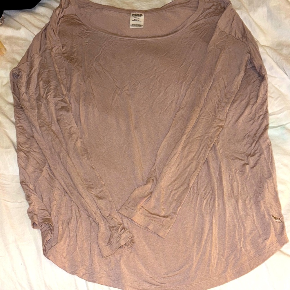 PINK Victoria's Secret Brown Ruched Blouse
